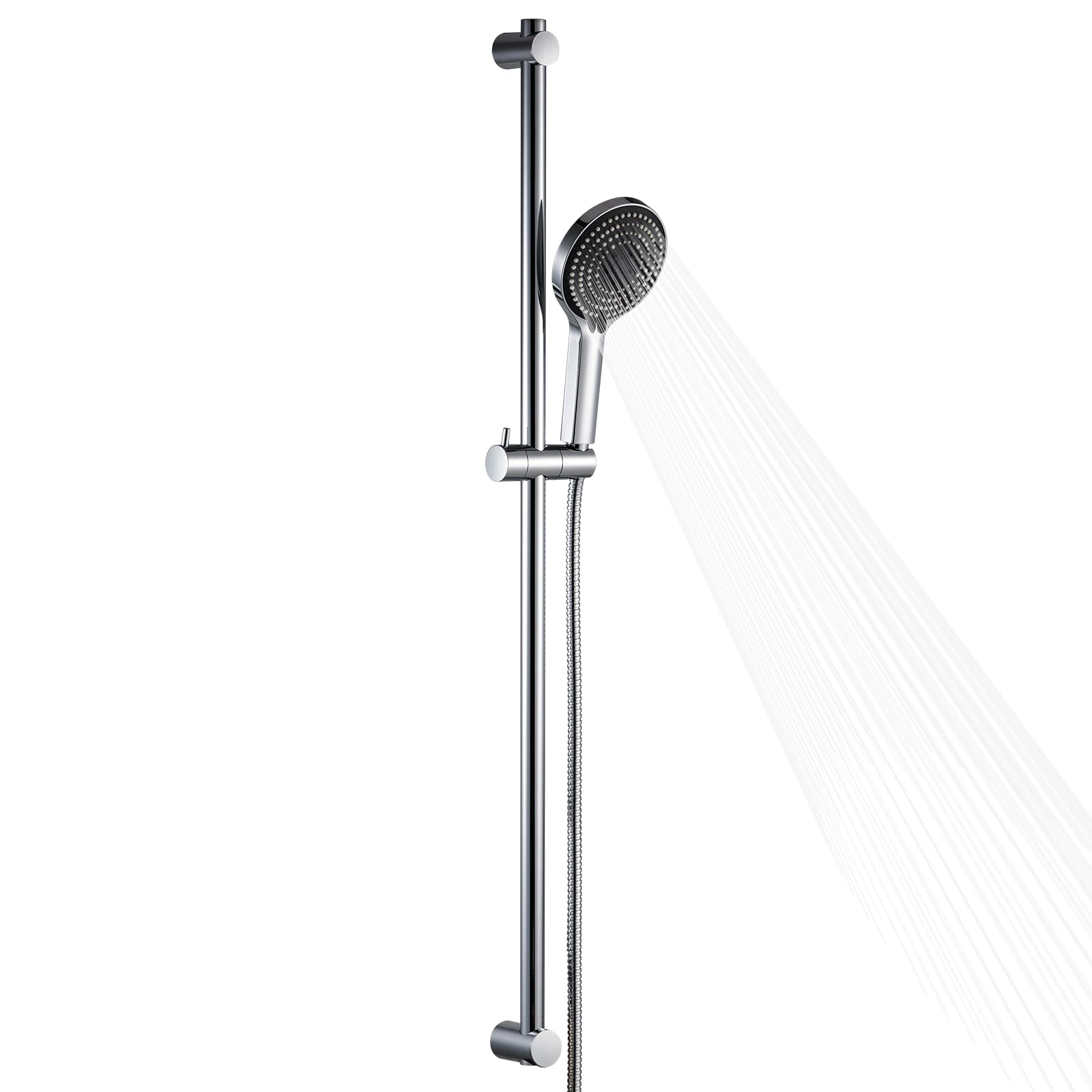 OFFO 6-Mode High Pressure Shower Head Set with 100cm Slide Bar – Chrome