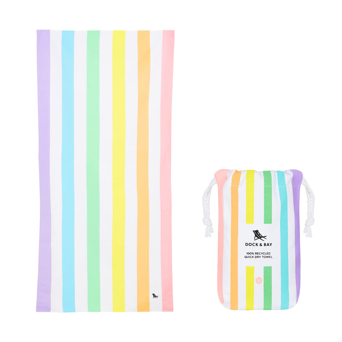 Dock & Bay Kids Beach Towel – Quick Dry Sand Free Recycled – Unicorn Waves