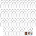 Kurtzy Blank Photo Insert Keychains | 50 Pack Clear Acrylic DIY Key Rings