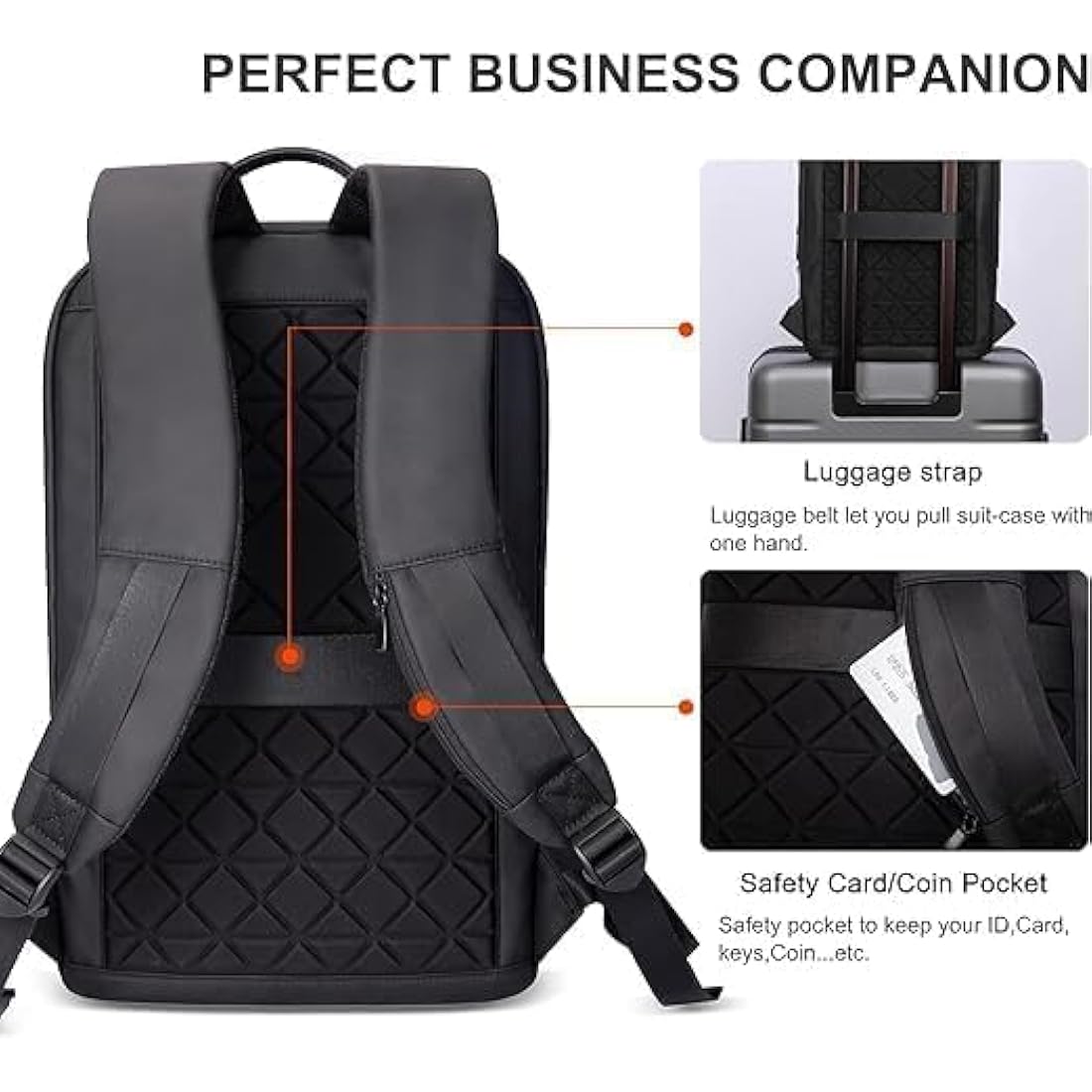 Jolof Store Slim Laptop Backpack – 15.6 Inch Waterproof USB Daypack