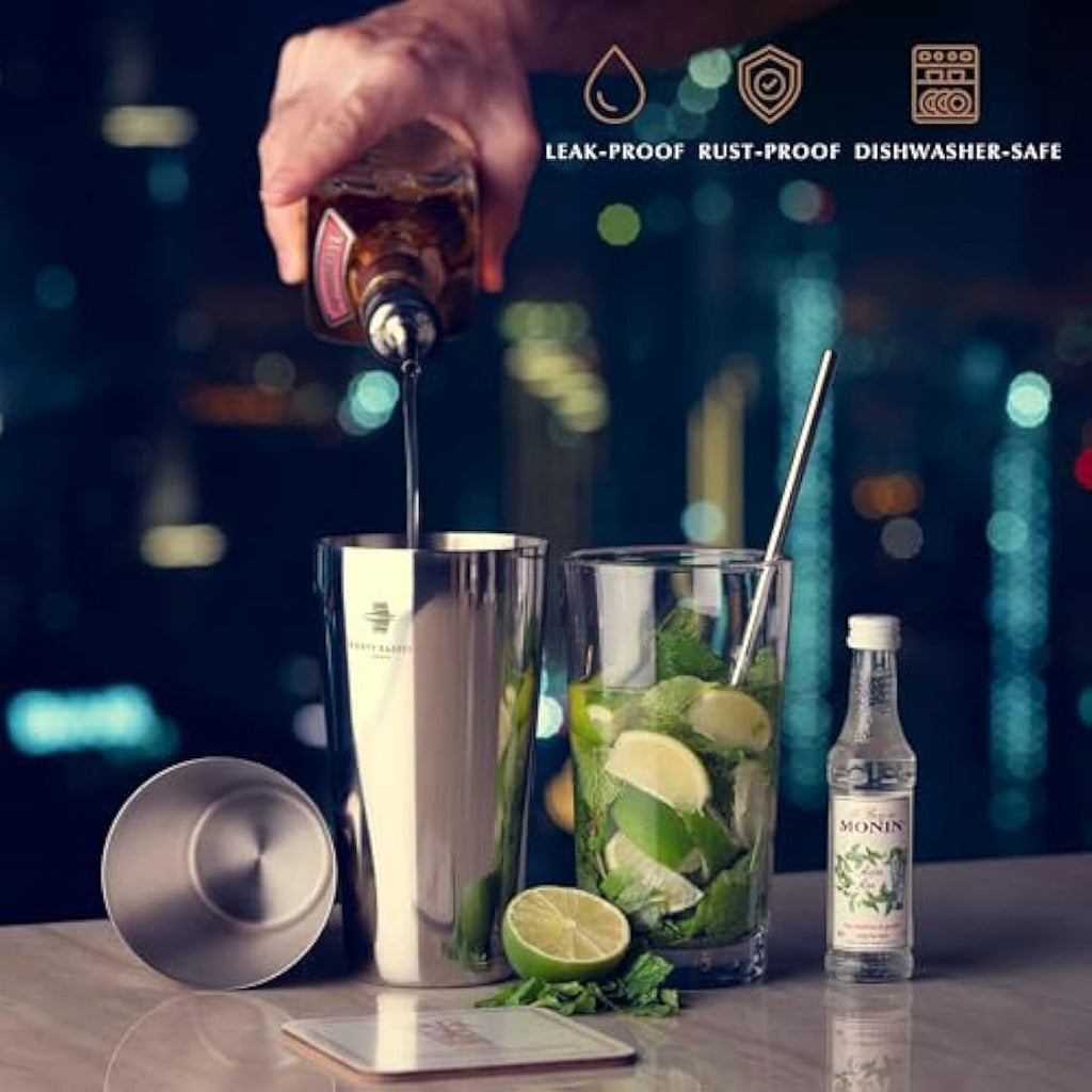 Rusty Barrel Bloomsbury Cocktail Making Kit – 8-Piece Stainless Steel Set