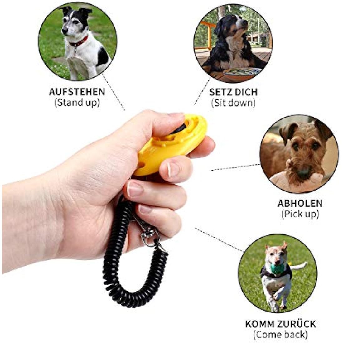 Toozey Dog Training Clicker 5-Pack with Wrist Strap and E-Book