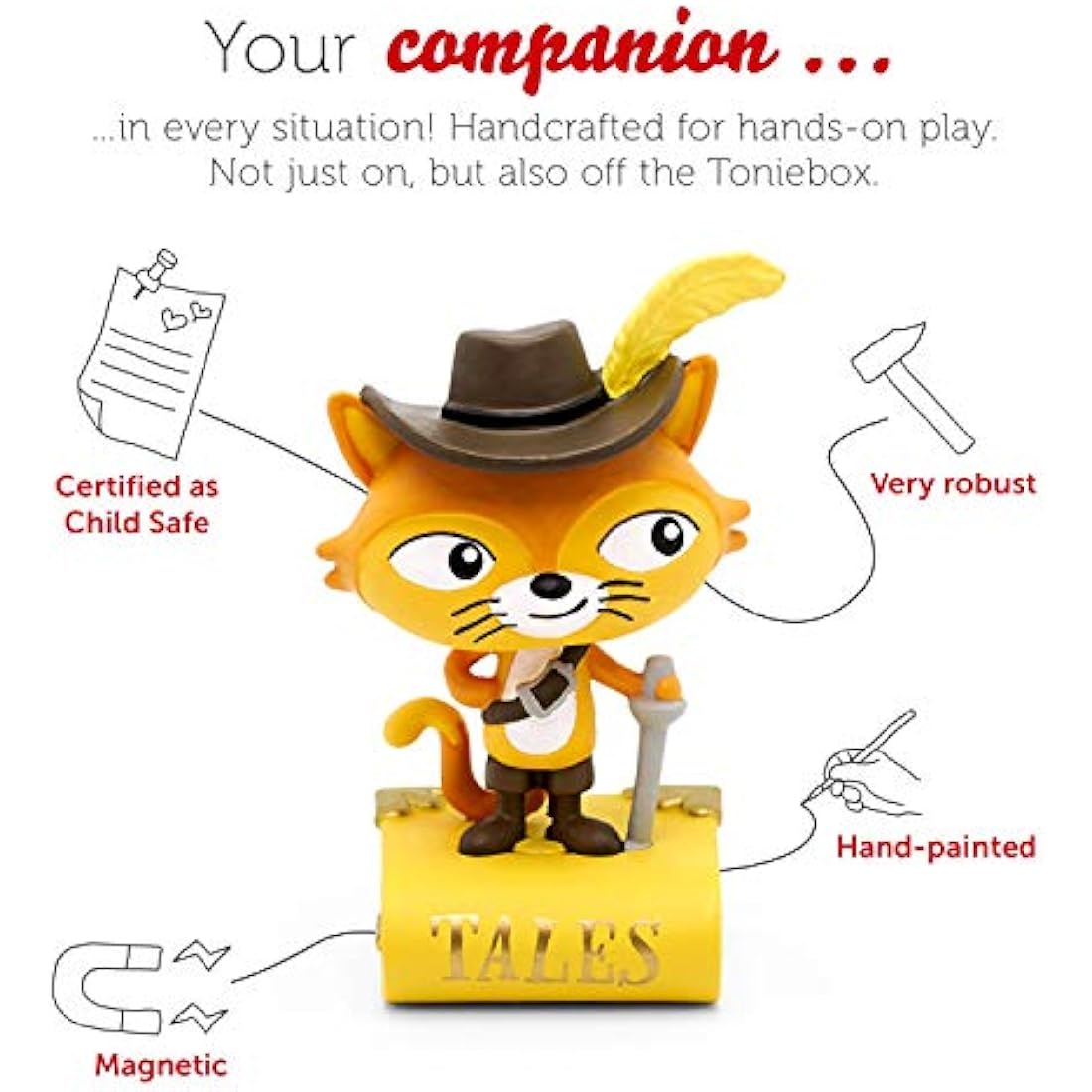 tonies Puss in Boots Audio Character – 5 Fairy Tales for Toniebox