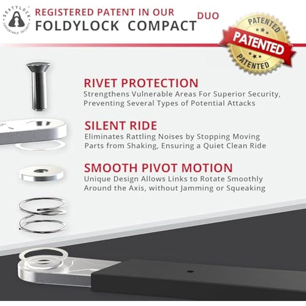 FoldyLock Compact Folding Bike Locks – Set of 2 Heavy Duty 85cm Locks