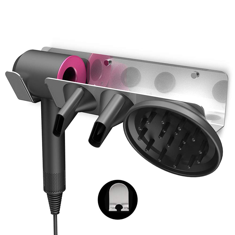 Hosoncovy Magnetic Hairdryer Wall Mount Holder for Dyson Supersonic – Silver
