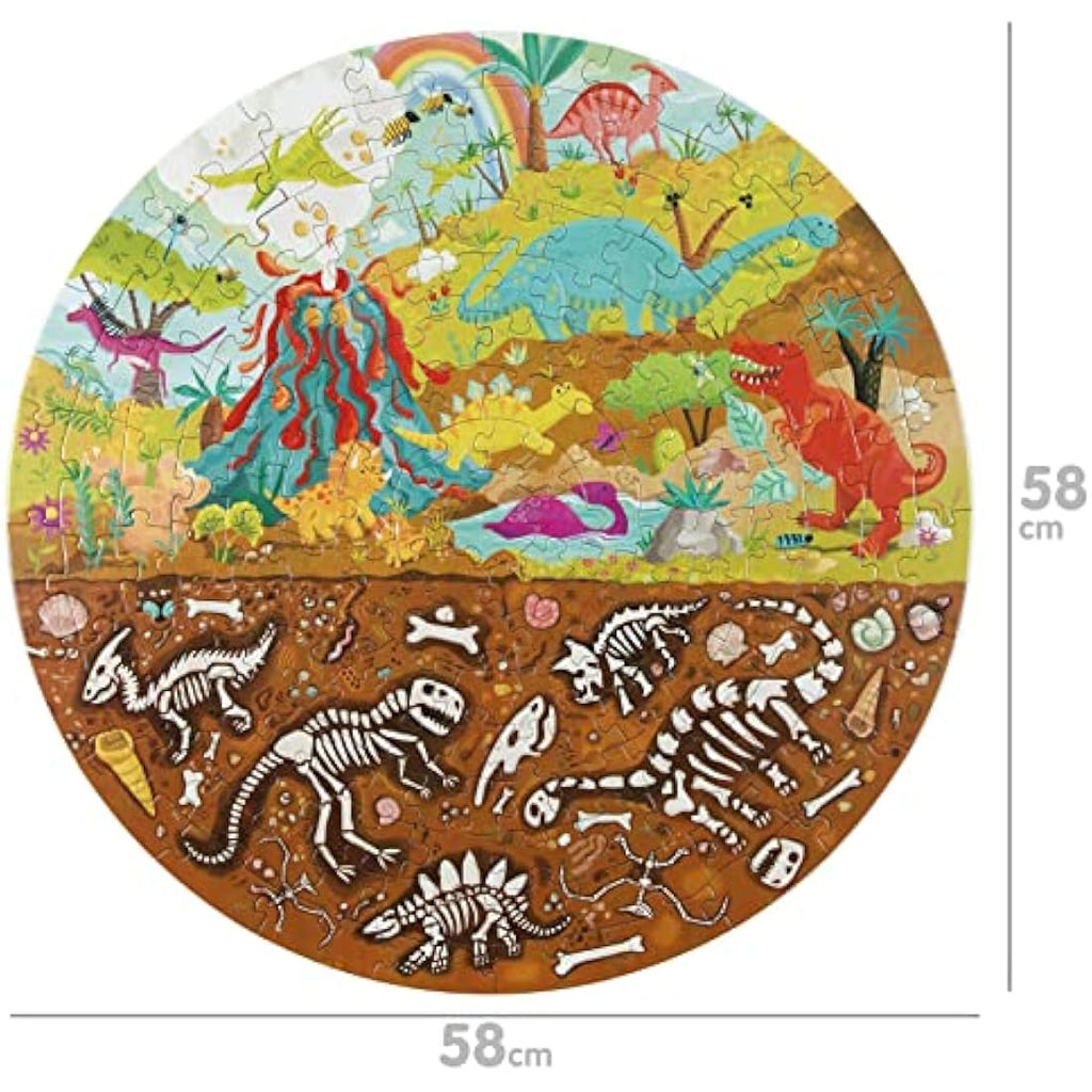 Boppi Dinosaur 150 Piece Round Jigsaw Puzzle for Kids Aged 5-8
