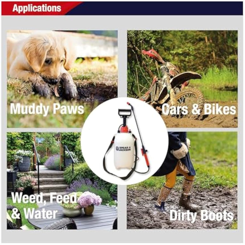 Spear & Jackson 5L Pump Action Pressure Sprayer | Garden Water Wand