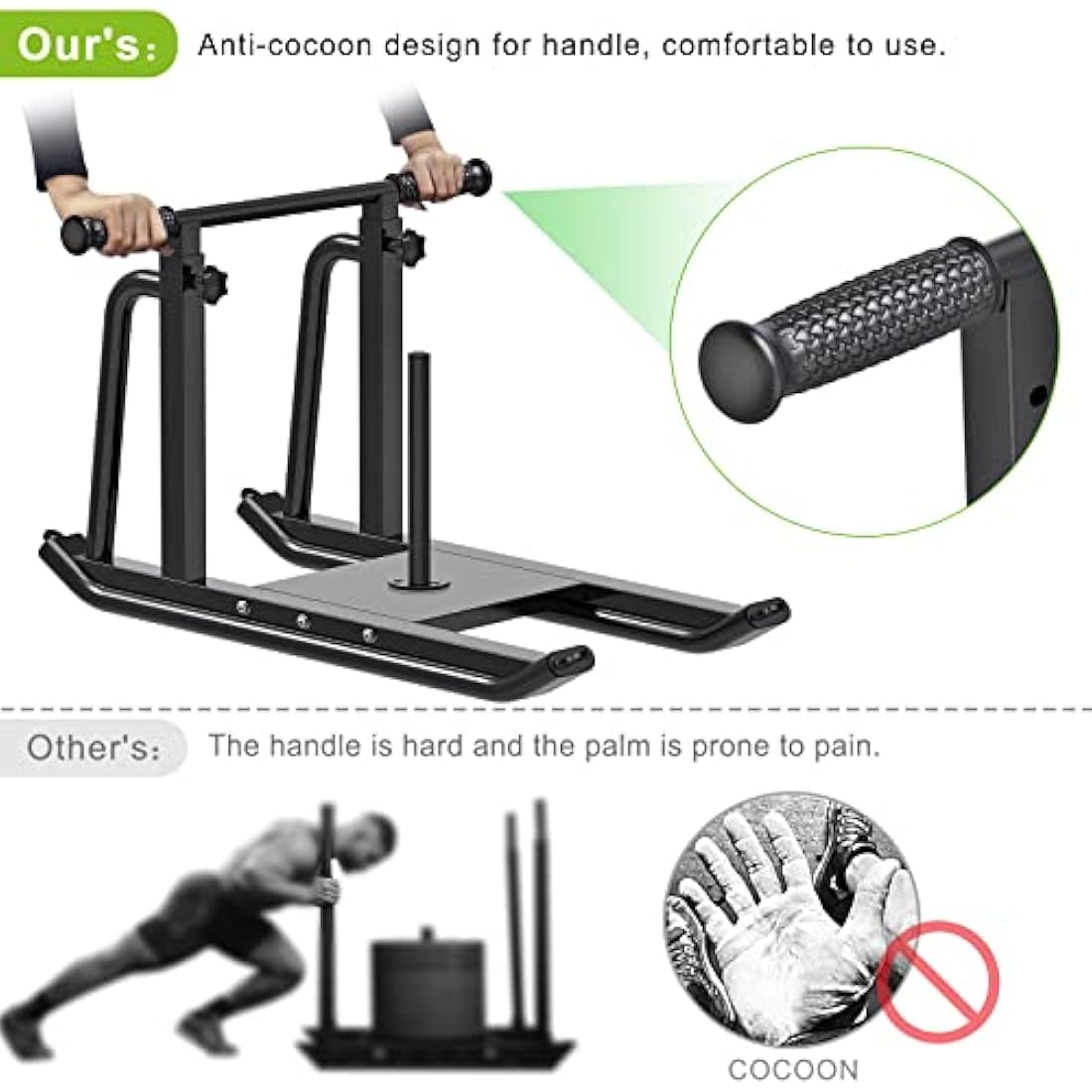 Kipika Weight Sled | Adjustable Height Fitness Sled for 1" & 2" Plates