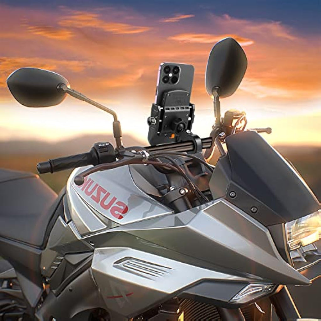 iMESTOU Motorcycle Phone Mount | Wireless & USB-C Fast Charger | 4-7"