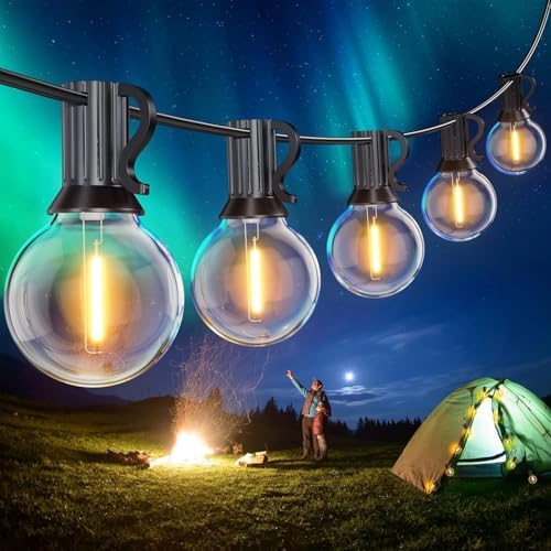 SUWIN 150FT G40 LED Festoon Lights Outdoor – IP45 Waterproof Garden String Lights