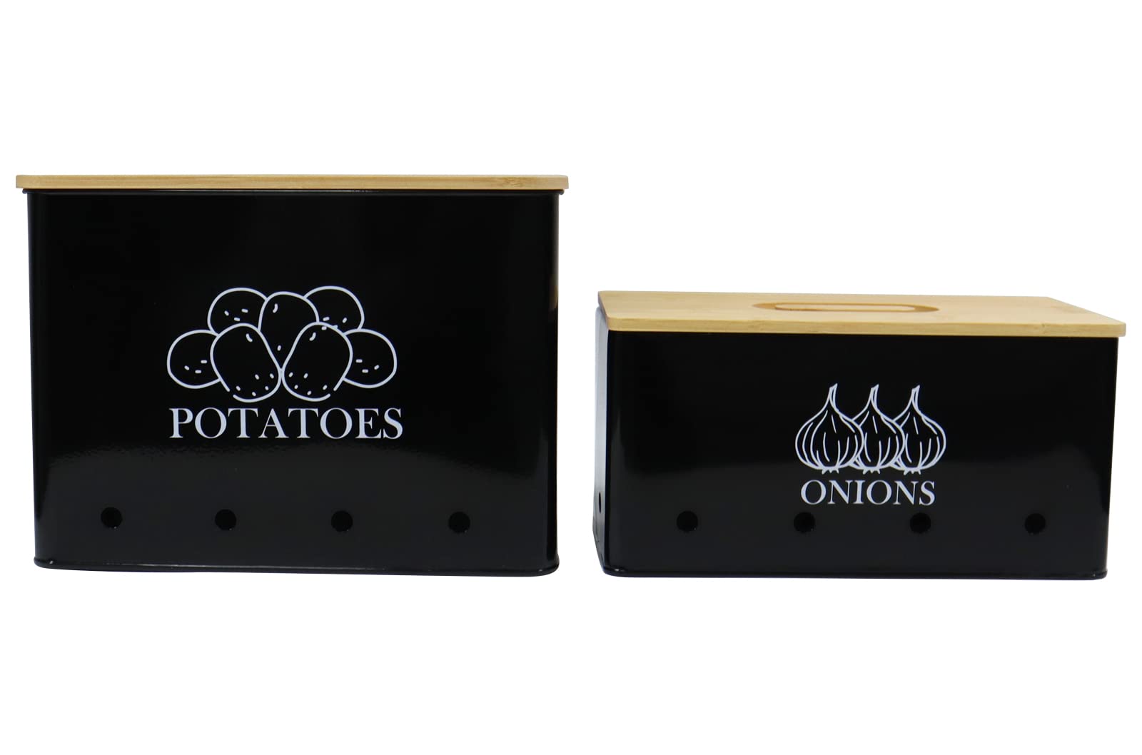 Xbopetda Potato and Onion Storage Bin Set – Metal Kitchen Canisters