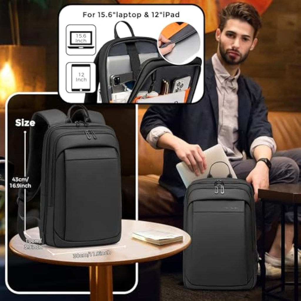Fenruien 15.6 Inch Laptop Backpack | Waterproof Business Travel Bag