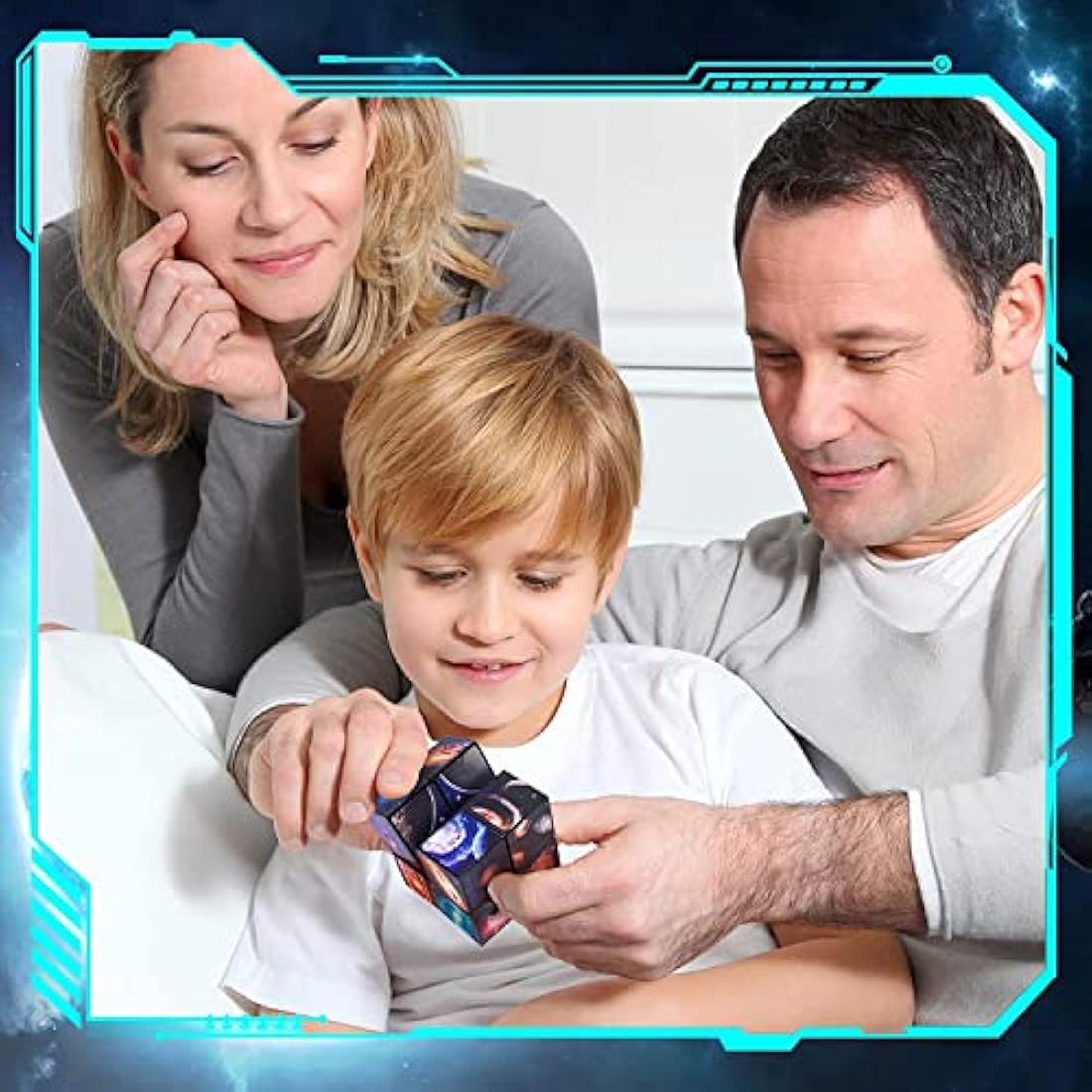 Jolof Store Infinity Cube Fidget Toy – 2-in-1 Galaxy Space Sensory Puzzle
