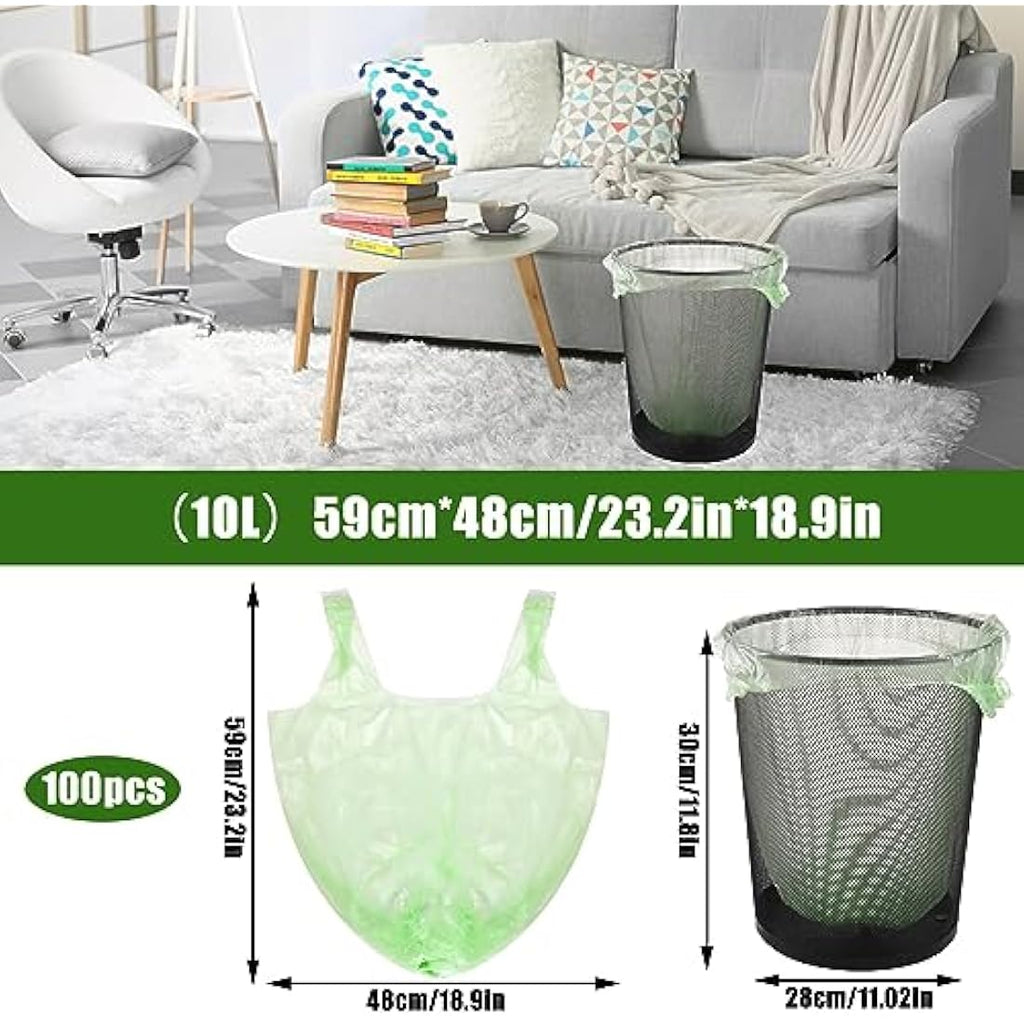 Jolof Store 10L Green Bin Bags | 100 Pack Food Waste Liners with Handles