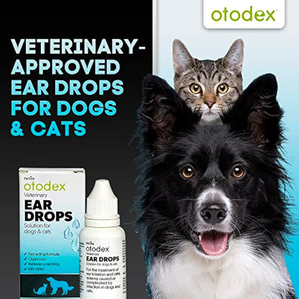 Otodex Petlife Ear Drops for Dogs and Cats – Mite and Wax Treatment, 14ml