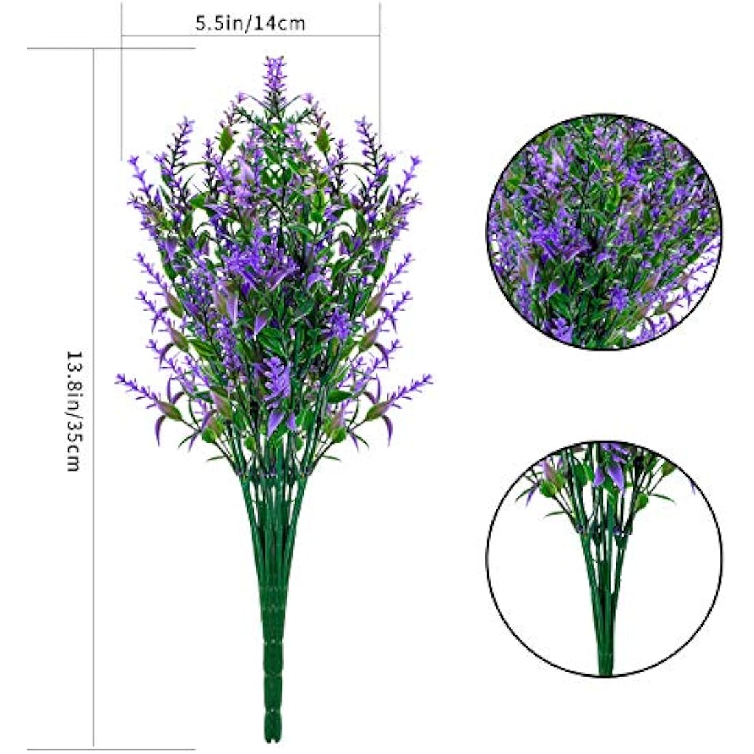 Artificial Lavender Flowers – 6 Pack UV Resistant Faux Purple