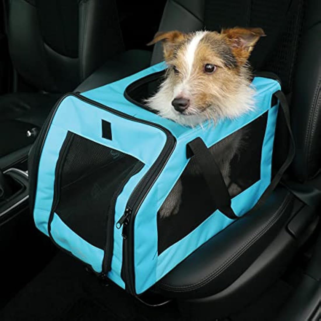 Jolof Store Pet Car Seat and Carrier – Aqua Portable Travel Kennel