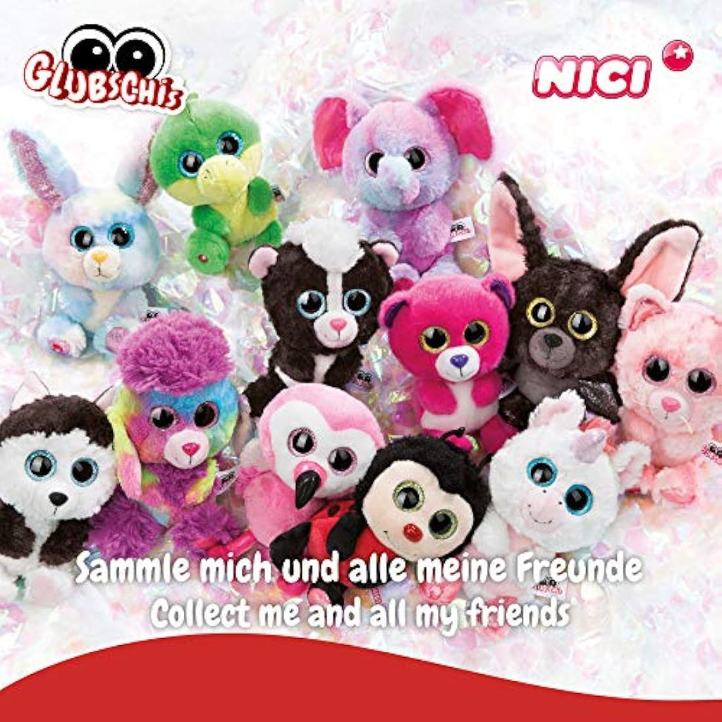 Nici Glubschis Clooney Raccoon Plush Keyring – Pink/White Animal Charm