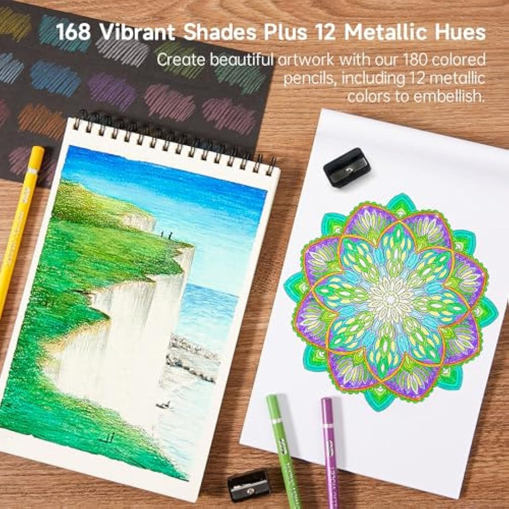 Shuttle Art 180 Coloured Pencils Set – Soft Core Drawing Pencils