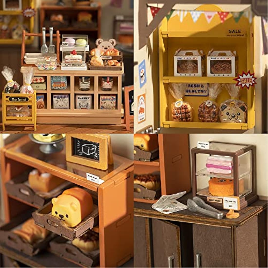 Rolife Becka's Baking House: DIY Miniature Wooden Dollhouse Kit with LED