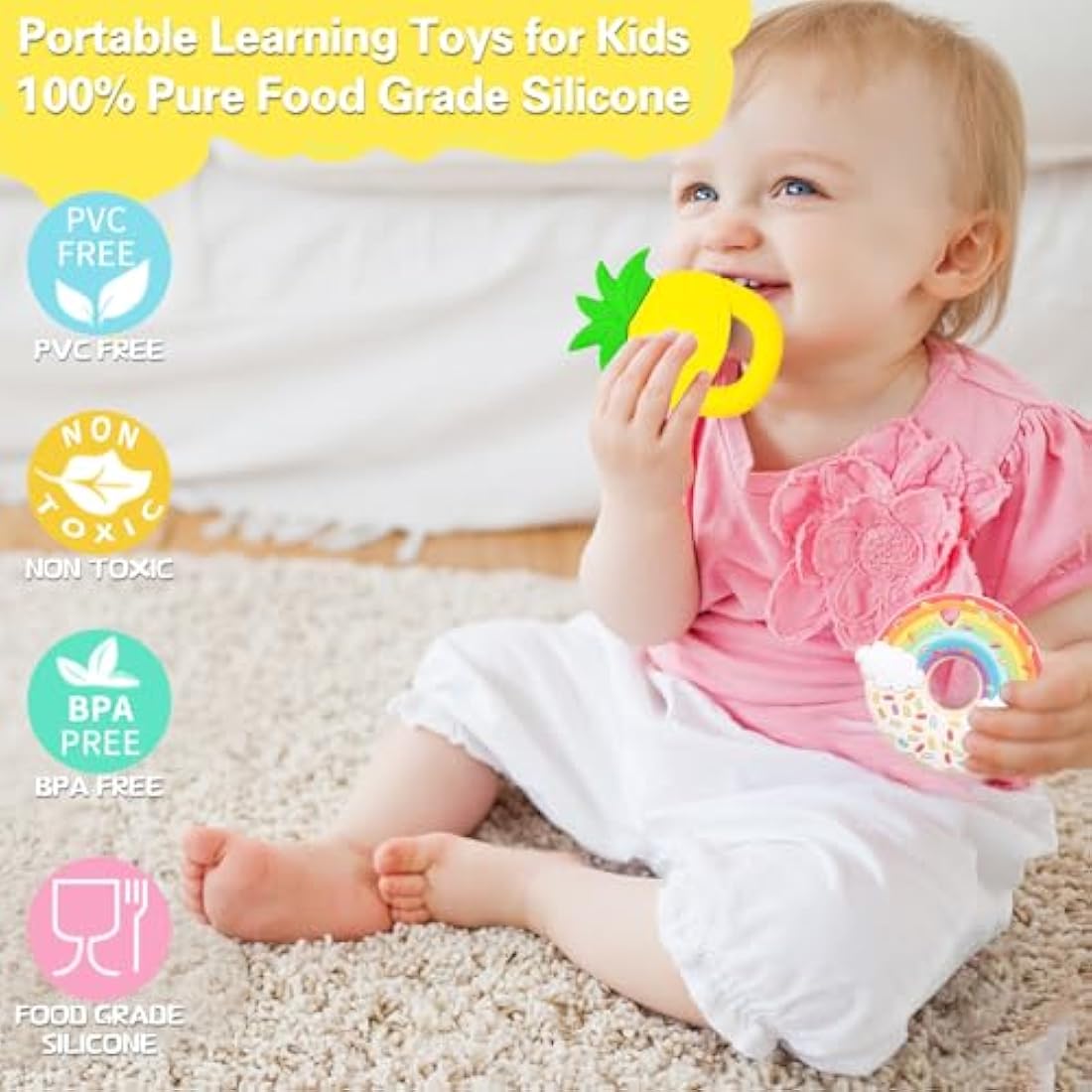 Jolof Store Sensory Chew Necklace - 6 Pack Food Grade Silicone Teethers