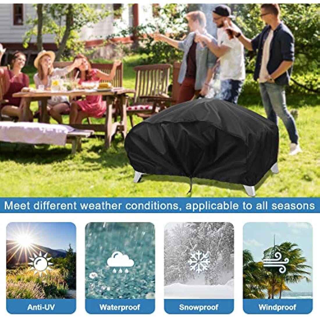 Vansheim Waterproof BBQ Grill Cover for Weber Q1000 | Oxford Fabric
