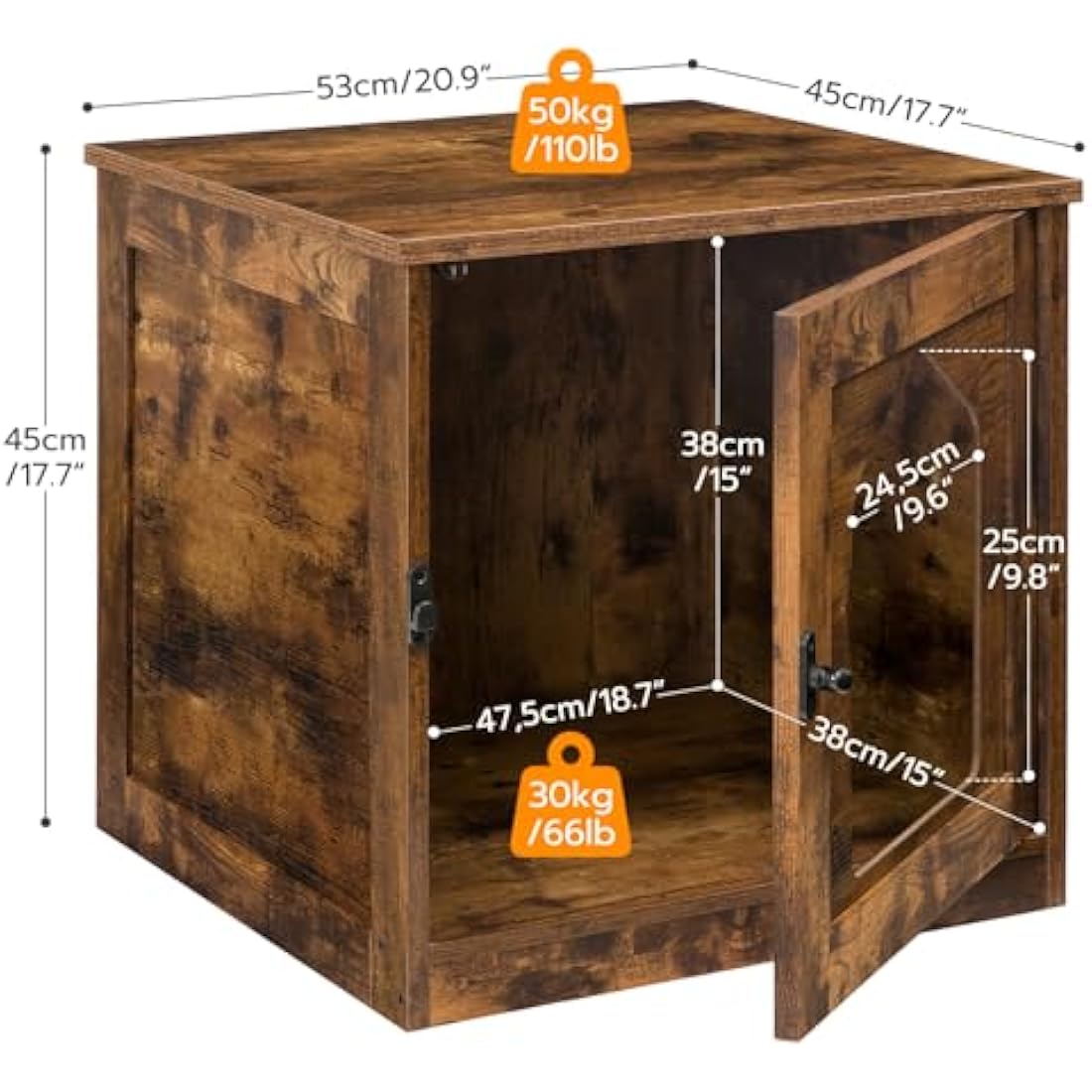 HOOBRO Cat Litter Box Enclosure – Rustic Brown Hidden Litter Box Furniture