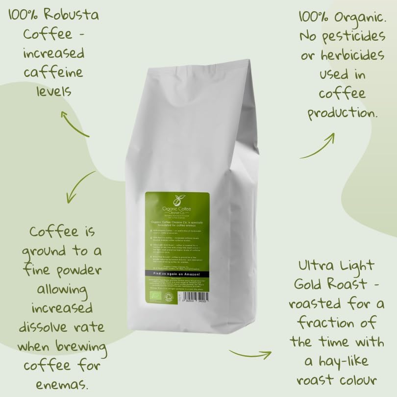 Organic Enema Coffee 1kg |  Ultra Light Gold Roast Robusta