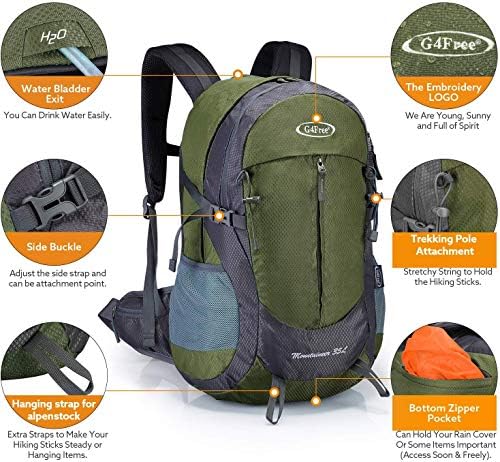G4Free 35L Waterproof Hiking Backpack | Outdoor Trekking Daypack