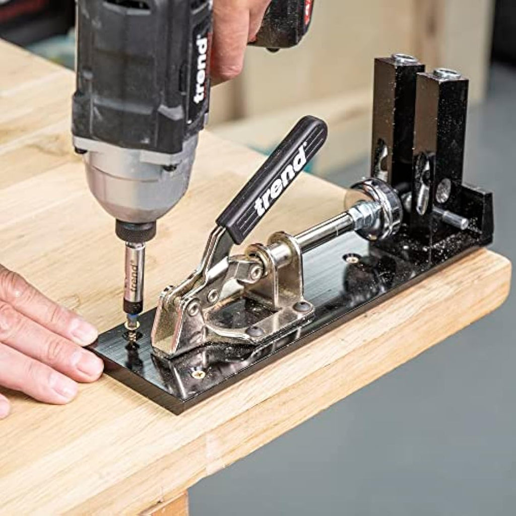 Trend Pocket Hole Jig Kit - All-Metal Dual Column Woodworking Guide