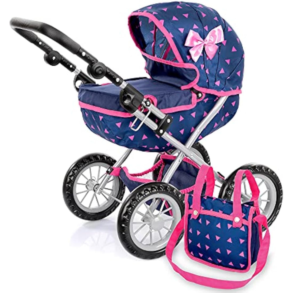 Kinderplay Dolls Pram – Adjustable Toy Stroller for Dolls up to 41cm