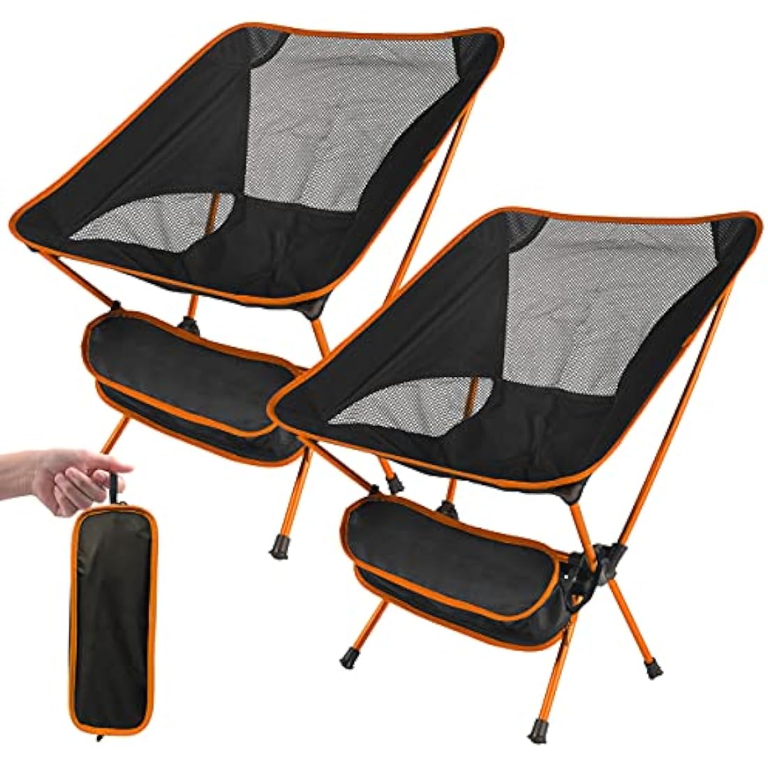 SOPPY 2-Pack Ultralight Folding Camping Chairs | Portable & Heavy Duty