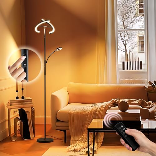 FIMEI Uplighter Floor Lamp | Dimmable LED Standing Light with Reading Lamp