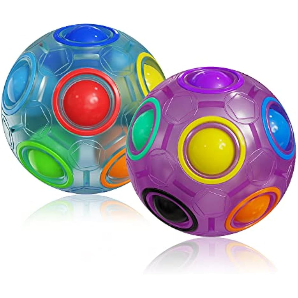ROXENDA Magic Rainbow Puzzle Ball 2-Pack | Fidget Brain Teaser Toy