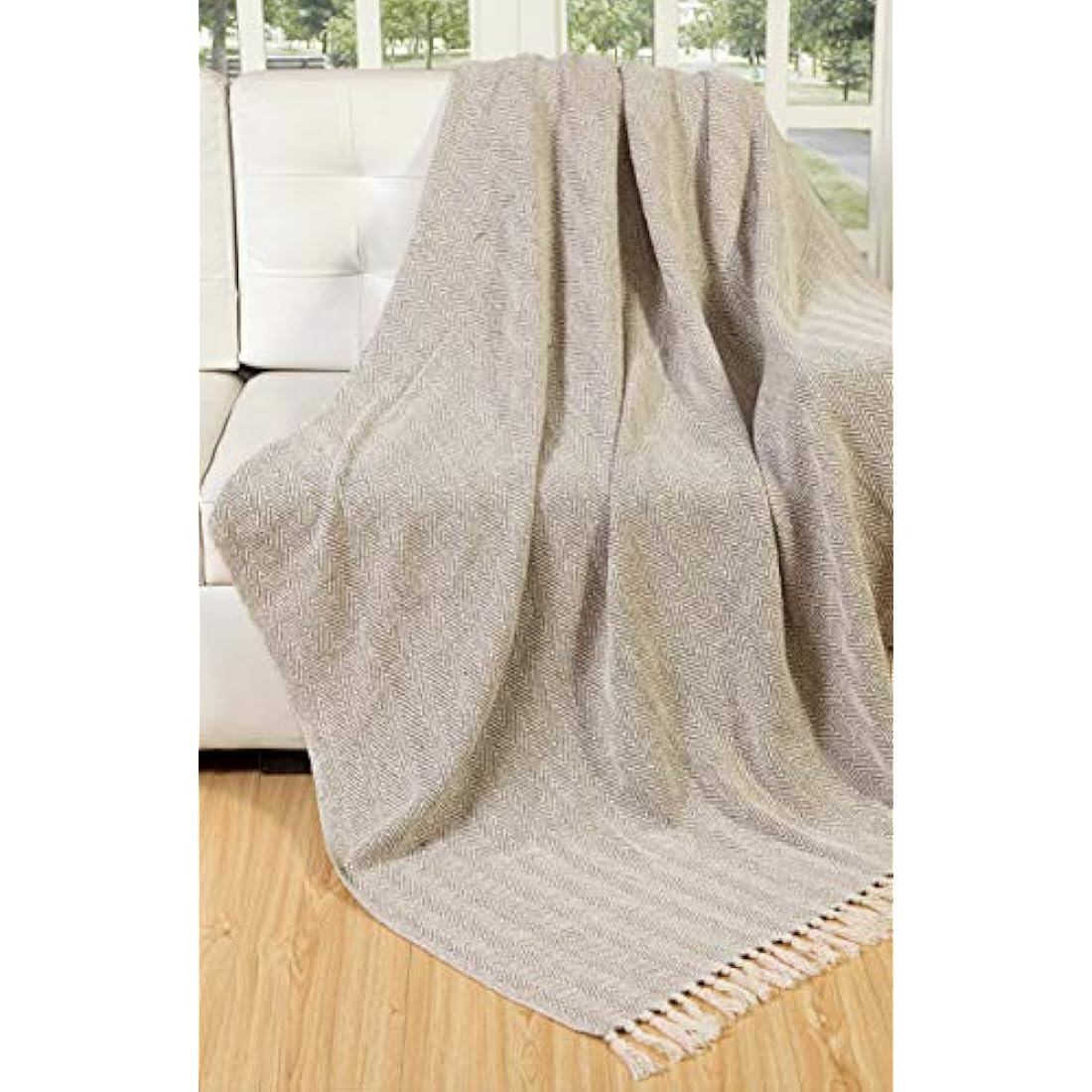 EHC Super Giant Herringbone Cotton Throw - 250 x 380cm Sofa Blanket