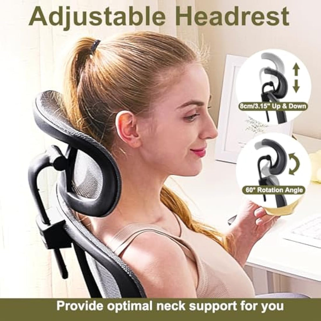TONFARY Ergonomic Mesh Office Chair | Adjustable Lumbar & Flip-Up Arms