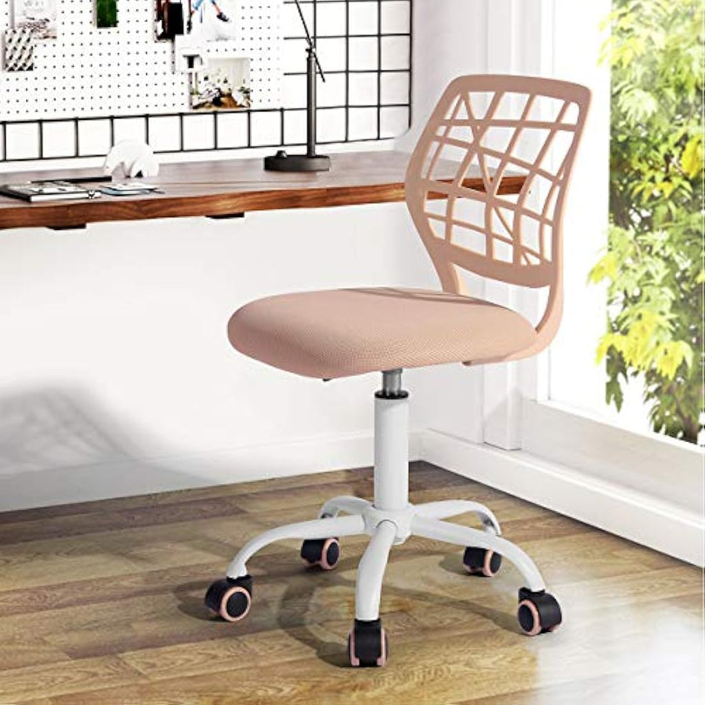 FurnitureR Ergonomic Mesh Office Chair – Swivel Desk Chair, Light Pink