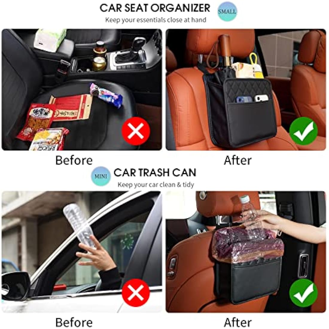 Car Seat Back Organizer – Premium PU Leather Storage Bag