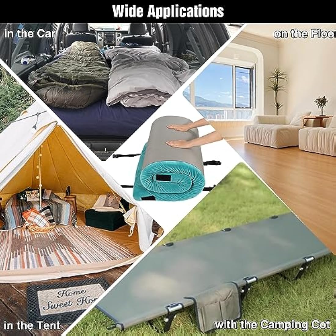REDCAMP Memory Foam Camping Mattress | Portable Roll Up Sleeping Pad