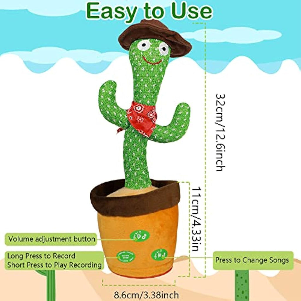HICAS Dancing Talking Cactus Toy – 120 Songs & Voice Recorder Plush