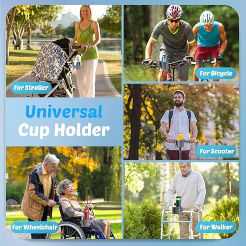 Guiseapue Universal Pram Cup Holder with Phone Holder for Strollers