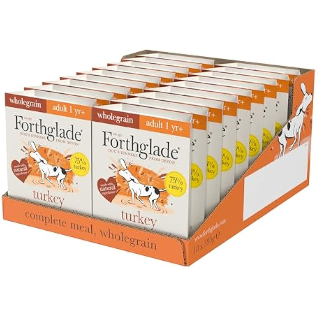 Forthglade Wet Dog Food – Turkey & Brown Rice (18 x 395g Trays)