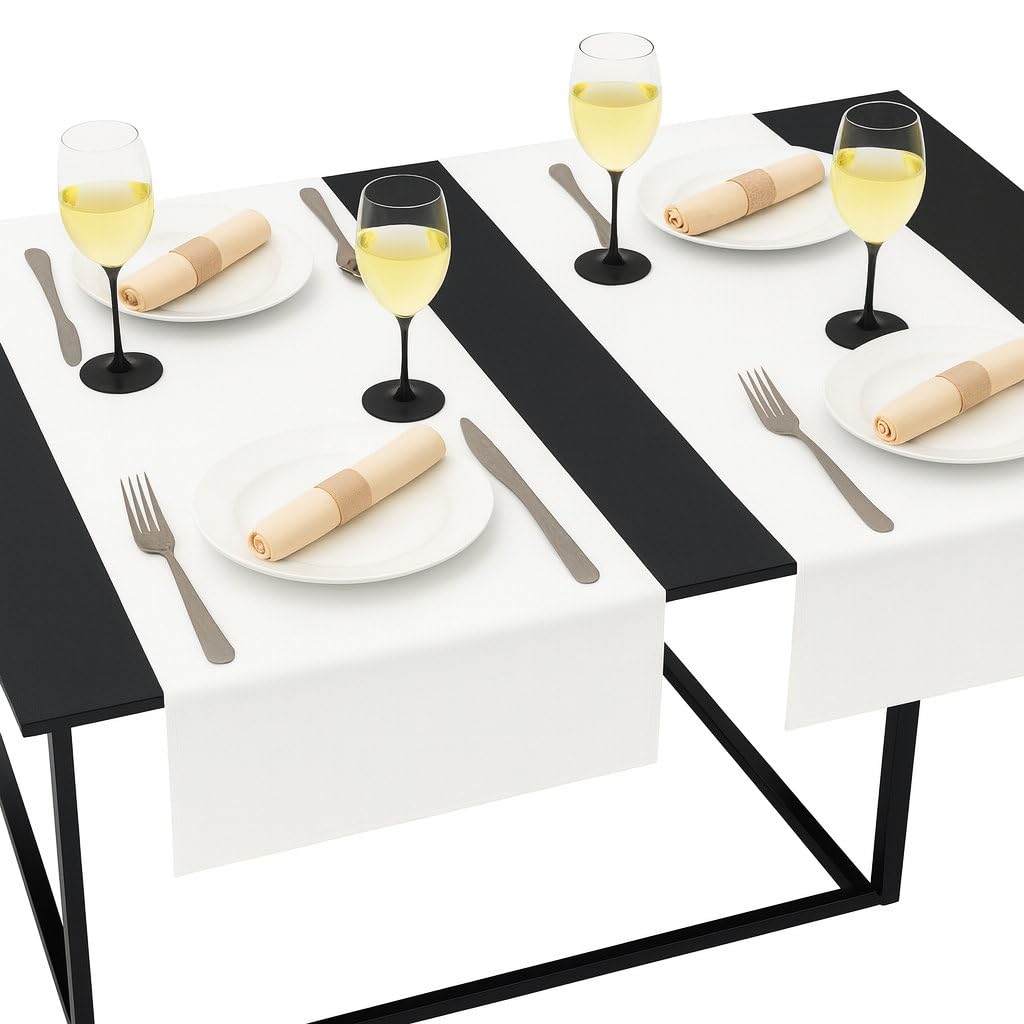 Table Runner Made of Minimate Fabric Modern, Smooth, Wide Hem, Non-Iron, Durable, Washable at 60°C, Can be Tumble Dried, Kitchen and Living Room - image 2