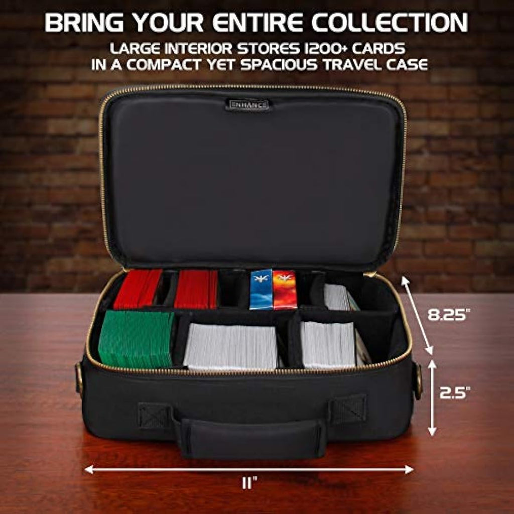 ENHANCE MTG Card Storage Case - 1200+ Card Deck Holder & TCG Travel Bag