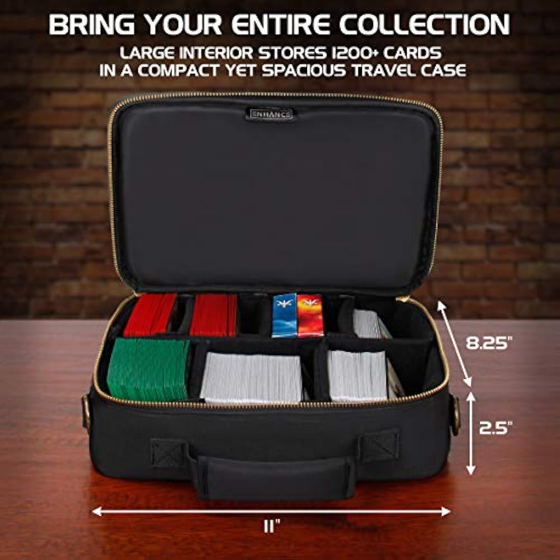 ENHANCE MTG Card Storage Case - 1200+ Card Deck Holder & TCG Travel Bag