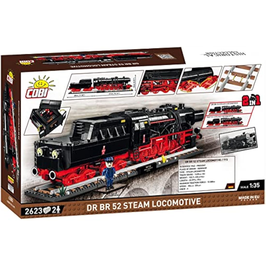 COBI BR 52 Steam Locomotive Model Train Building Blocks Set