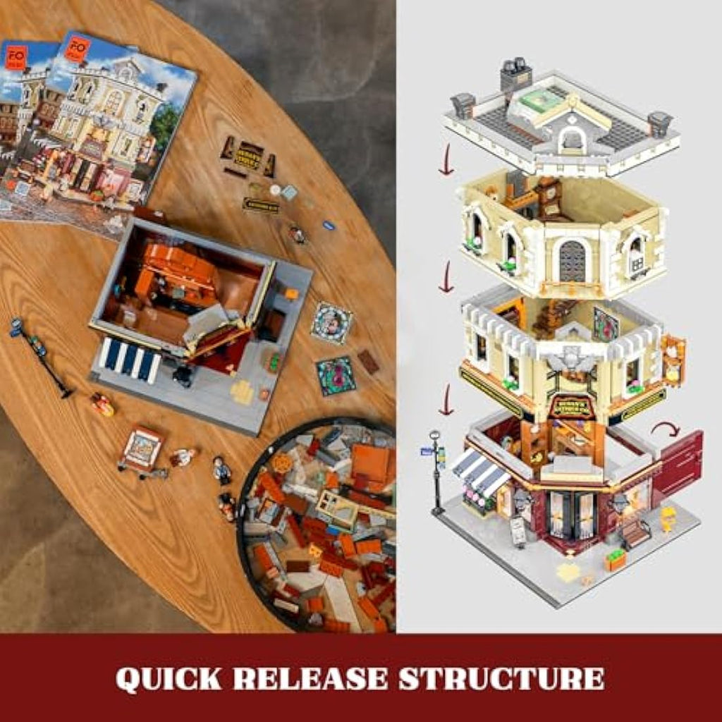Funwhole Antique Store LED Building Bricks Set - 2847 Pcs Model