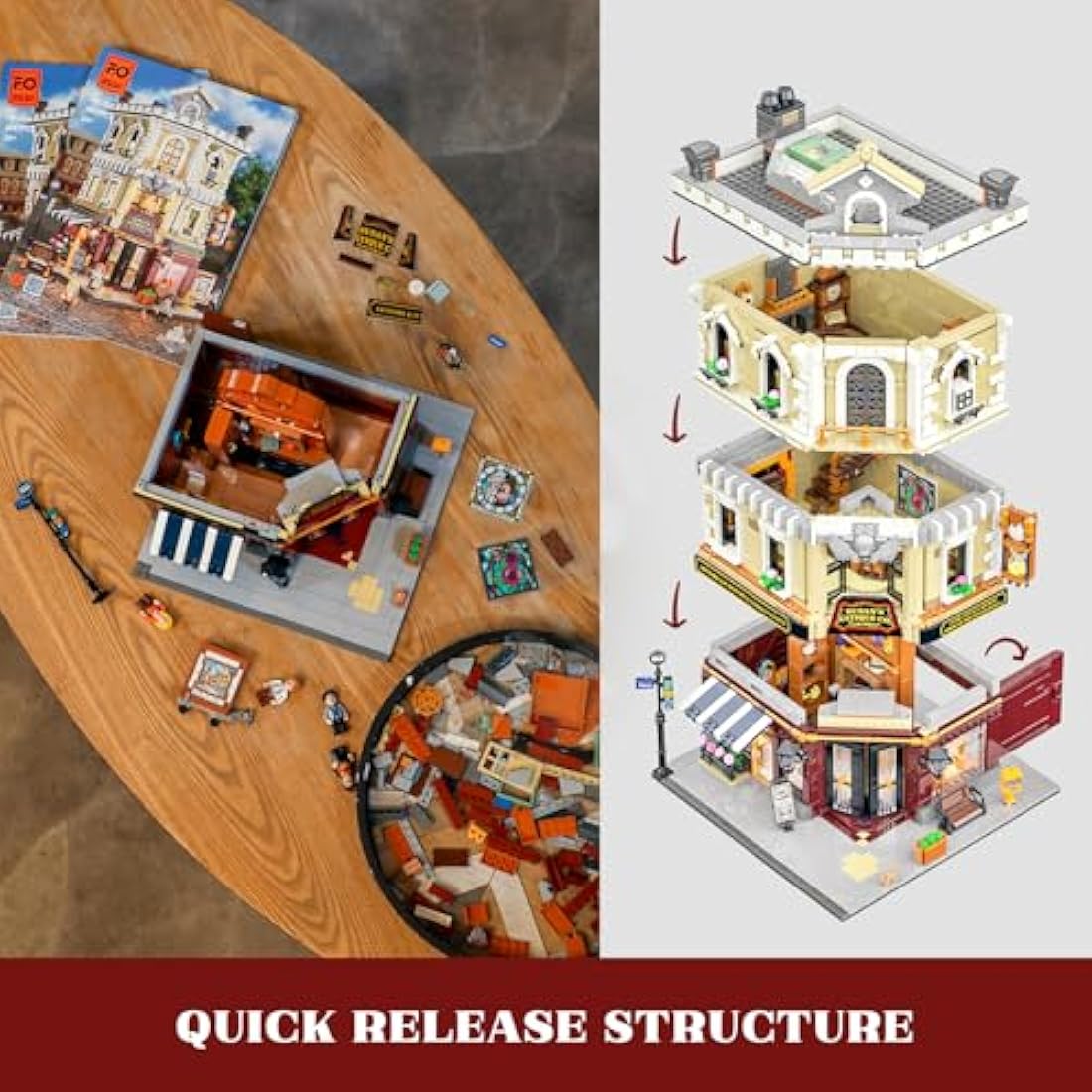 Funwhole Antique Store LED Building Bricks Set - 2847 Pcs Model