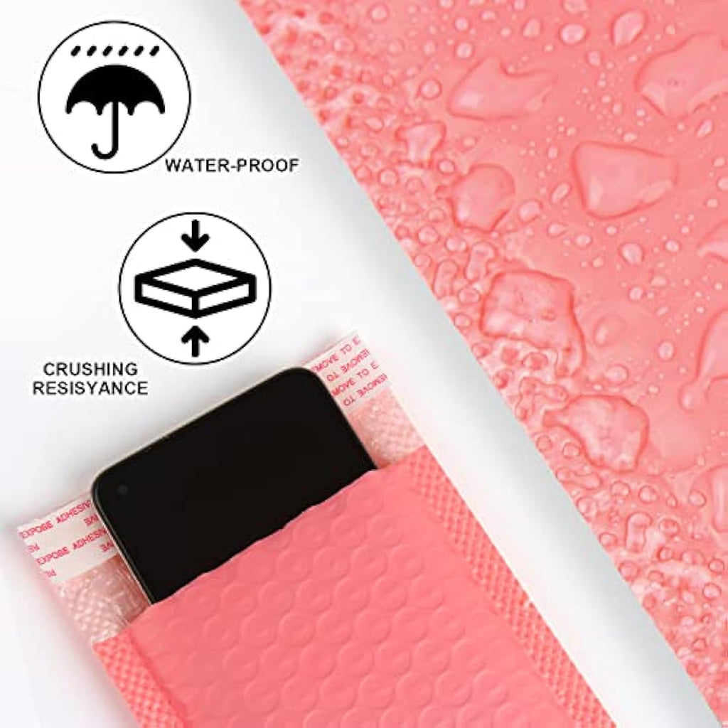 VEYLIN Pink Poly Bubble Mailers – 24 Pack Small Padded Envelopes