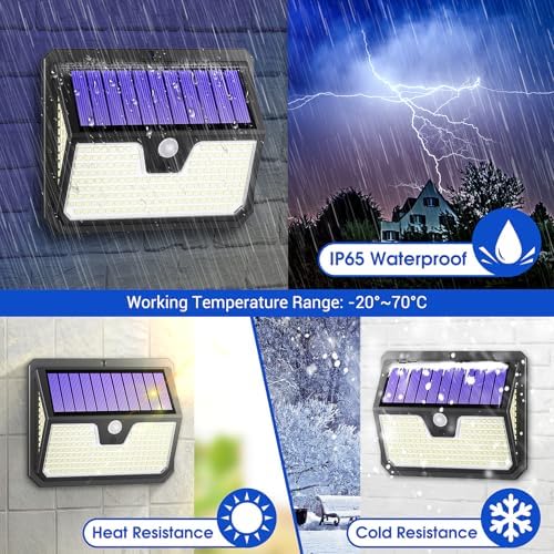 Jolof Store Solar Security Lights – 238 LED Motion Sensor IP65 (4 Pack)